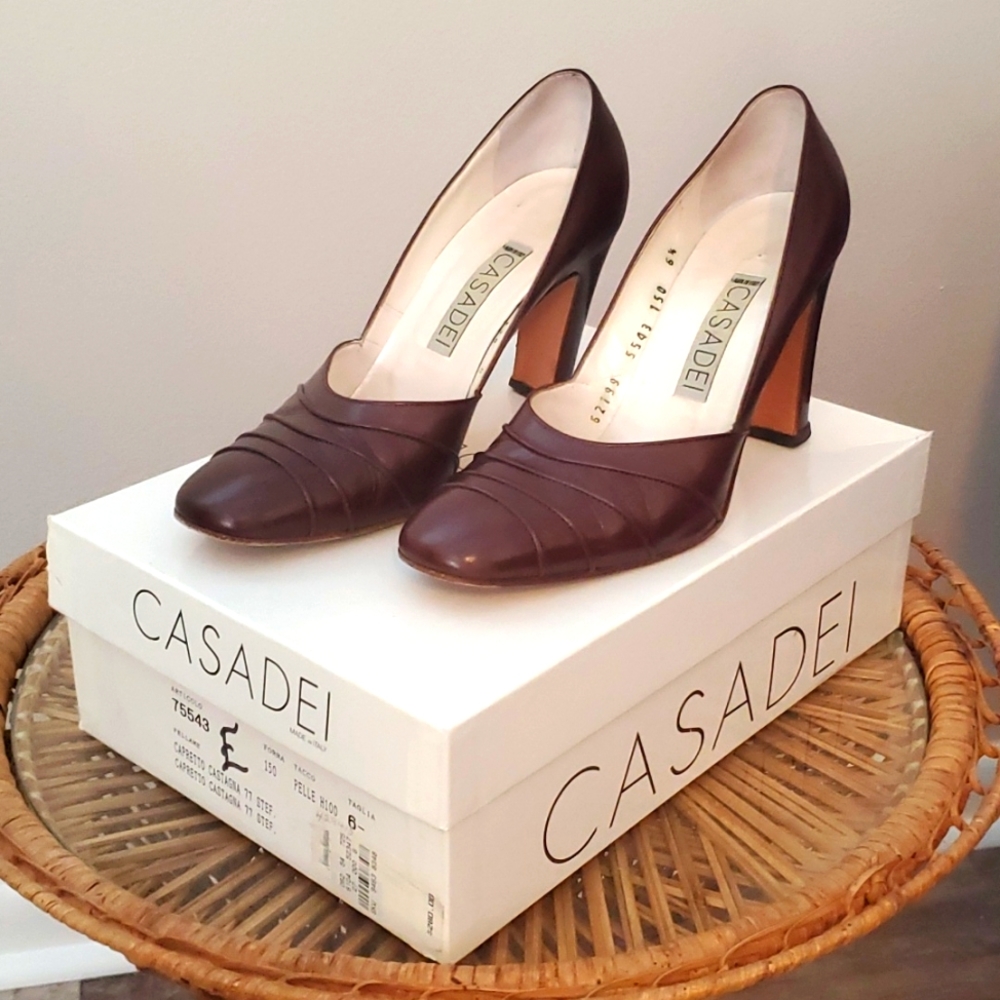 CASADEI Made in Italy Women's Heels, Brown, Size 6 1/2 B
